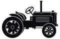 Steampunk Tractor Silhouette, Tractors Vector Silhouette,Tractor Silhouettes Modern and Antique Royalty Free Stock Photo