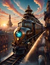 Steampunk Train with Intricate Details