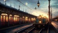 steampunk train station illustration