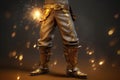 Steampunk Trousers On Smoky Grey Background. Generative AI Royalty Free Stock Photo