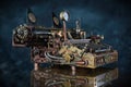 Steampunk Typewriter. Royalty Free Stock Photo