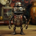 steampunk victorian rusty gnome robot clothed