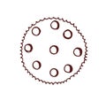 Steampunk vintage cogwheel. Circular cog wheel, retro gear, industrial design style. Mechanical engineering tool