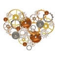 Steampunk vintage heart with cogs and gears.