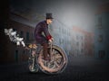 Steampunk Vintage High Wheel Bicycle Royalty Free Stock Photo