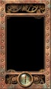 Steampunk vintage looking vertical background frame