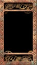 Steampunk vintage looking vertical background frame