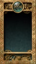 Steampunk vintage looking vertical background frame