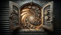 Steampunk Window Shutter: A Glimpse into the Past, Present, and Future