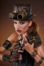 Steampunk woman. Fantasy fashion .