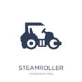 Steamroller icon. Trendy flat vector Steamroller icon on white b Royalty Free Stock Photo
