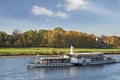 Steamship in Elbe river