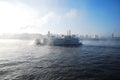 Steamship on the river