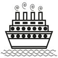 steamship ship icon. Logo ship. Vector illustration. Stock image.