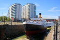 Historic steam ship in drydock Royalty Free Stock Photo