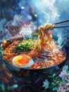 A steamy bowl of organic ramen with bland broth awaits the infusion of spices and herbs to awaken its hidden depths