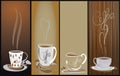 4 Steamy coffee cup background