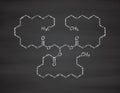 Stearin saturated fat molecule: triglyceride composed of glycerol and 3 saturated fatty acids (stearic acid