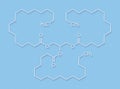 Stearin saturated fat molecule: triglyceride composed of glycerol and 3 saturated fatty acids stearic acid. Skeletal formula. Royalty Free Stock Photo