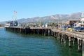 Stearns Wharf historic wooden pier in Santa Barbara, California. Royalty Free Stock Photo