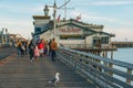 Stearns Wharf, a pier in the harbor in Santa Barbara Royalty Free Stock Photo