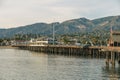 Stearns Wharf, a pier in the harbor in Santa Barbara Royalty Free Stock Photo