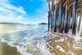 Stearns wharf pier in Santa Barbara seen from the ground Royalty Free Stock Photo