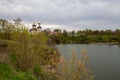 Church of the Savior on the Ascension in Stebliv, view from the Ros river Royalty Free Stock Photo