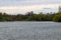 Church of the Savior on the Ascension in Stebliv, view from the Ros river Royalty Free Stock Photo