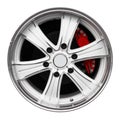 Steel alloy car rim Royalty Free Stock Photo