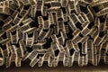 Steel angles bunch in warehouse. Royalty Free Stock Photo