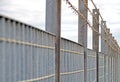 Steel anti entry fence with sharp spikes Royalty Free Stock Photo