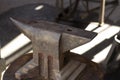 Steel anvil at blacksmiths place