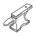 Steel Anvil Icon. Doodle Hand Drawn or Outline Icon Style