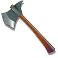 Steel axe isolated on a white background. The weapons and armor of the Viking or medieval knight. Vector cartoon close Royalty Free Stock Photo