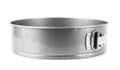 Steel baking springform pan isolated on white Royalty Free Stock Photo