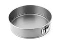 Steel baking springform pan isolated on white Royalty Free Stock Photo
