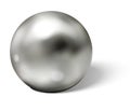 Steel ball on white surface realistic vector