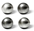 Steel balls on white surface realistic vector