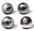 Steel balls on white surface realistic vector