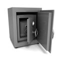 Steel bank safe on white background Royalty Free Stock Photo