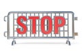 Steel barricades STOP sign 3D