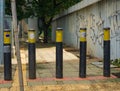 Steel barriers to prevent motorcycle entering pedestrian photo taken in Jakarta Indonesia Royalty Free Stock Photo