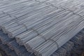 Steel Bars, Construction Material for Concrete, Stacked in a Plant Store Royalty Free Stock Photo