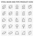 Steel beam and pipe product icon for construction and industry work Royalty Free Stock Photo