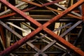 Steel Beams Forming X in Metal Structure Royalty Free Stock Photo