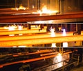 Steel Billets at Torch Cutting. Collage of pictures. Royalty Free Stock Photo