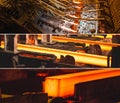 Steel Billets at Torch Cutting. Collage of pictures. Royalty Free Stock Photo