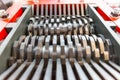 Steel blades of a cutting machine Royalty Free Stock Photo