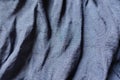Blue cotton and polyester fabric in soft folds Royalty Free Stock Photo
